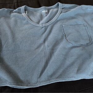 Arizona Jean Company Blue Textured Knit Top